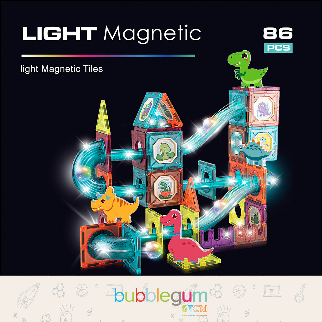 Light Magnetic Tiles 86 Piece