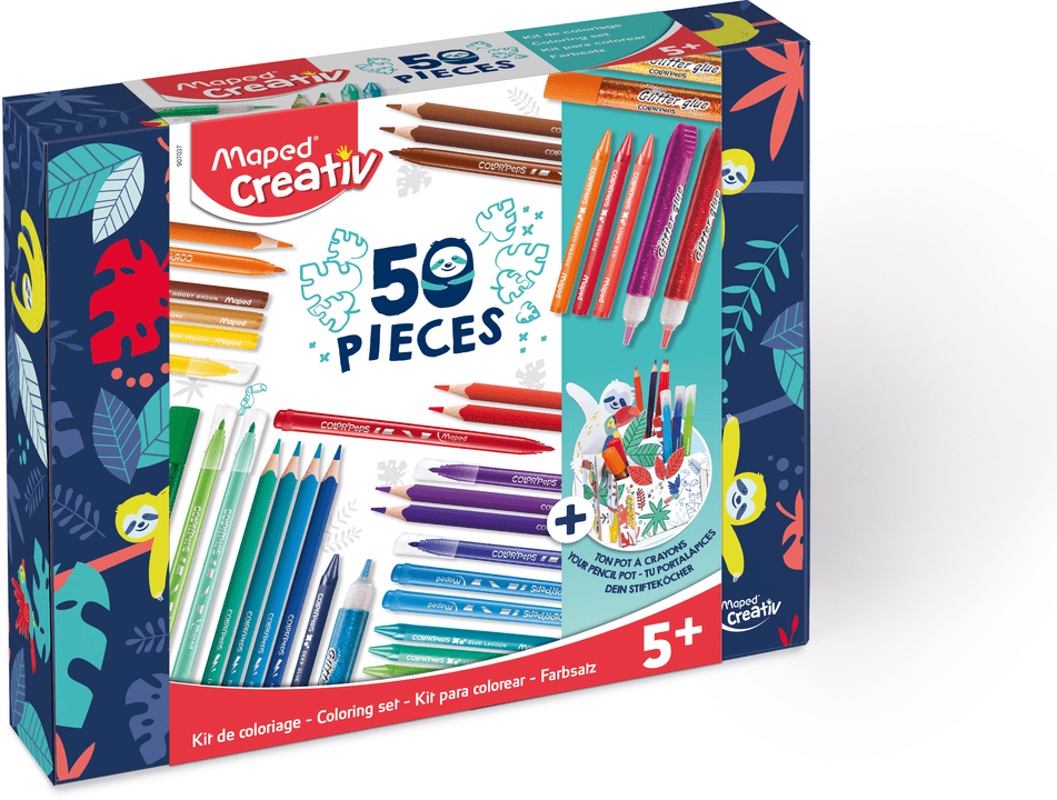 Maped Creativ 50 Piece Colouring Set With Desk Tidy Fun Art