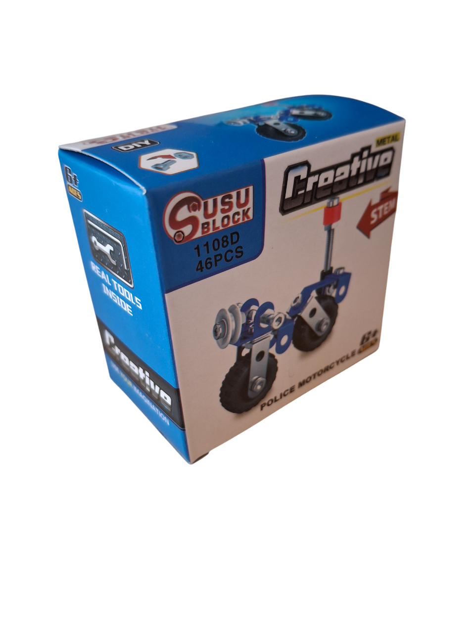 46pc Mini Metal Police Motorcycle