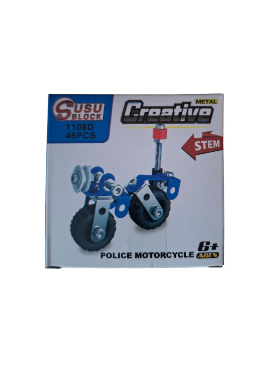 46pc Mini Metal Police Motorcycle