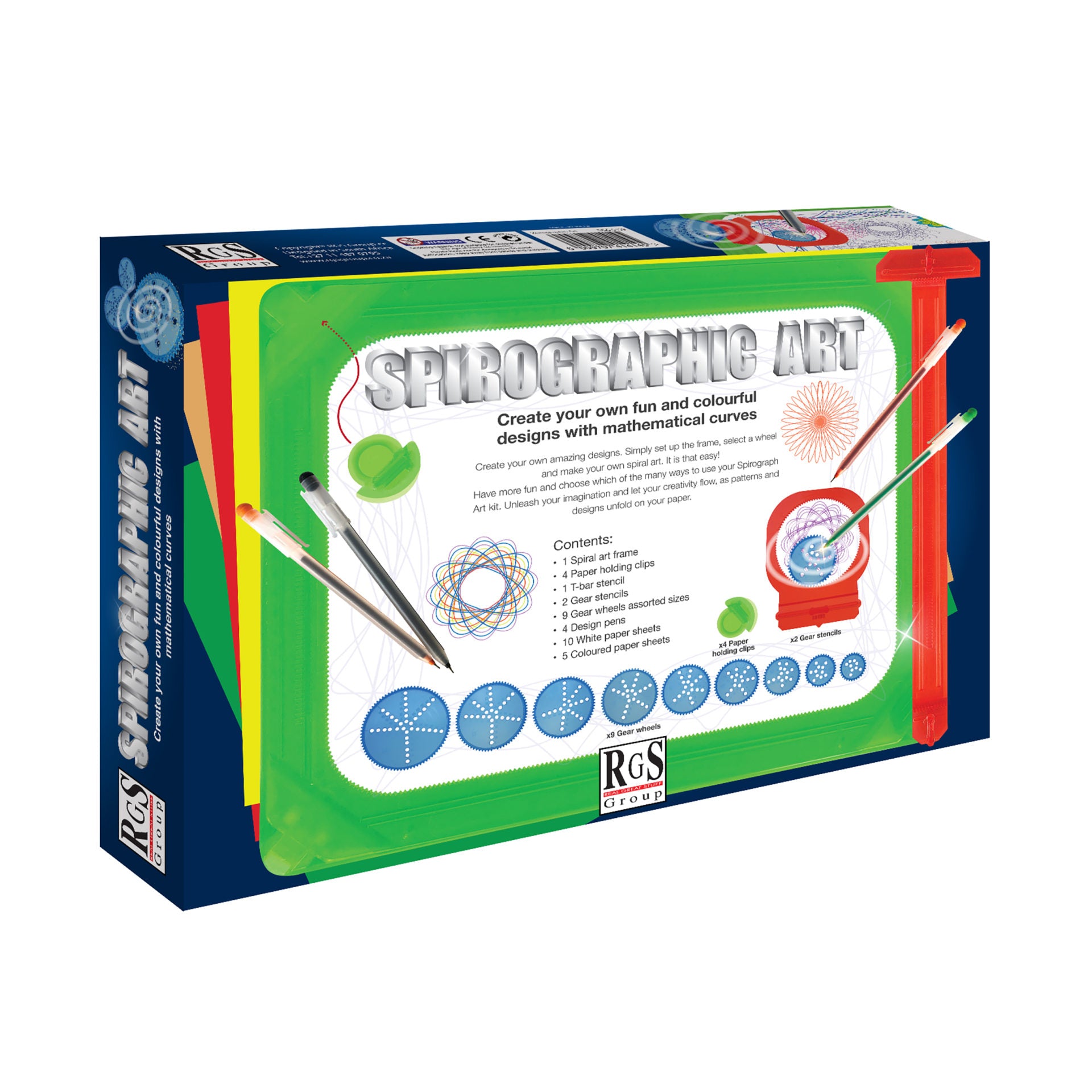 Large Spirographic Art Set with Pens and Paper
