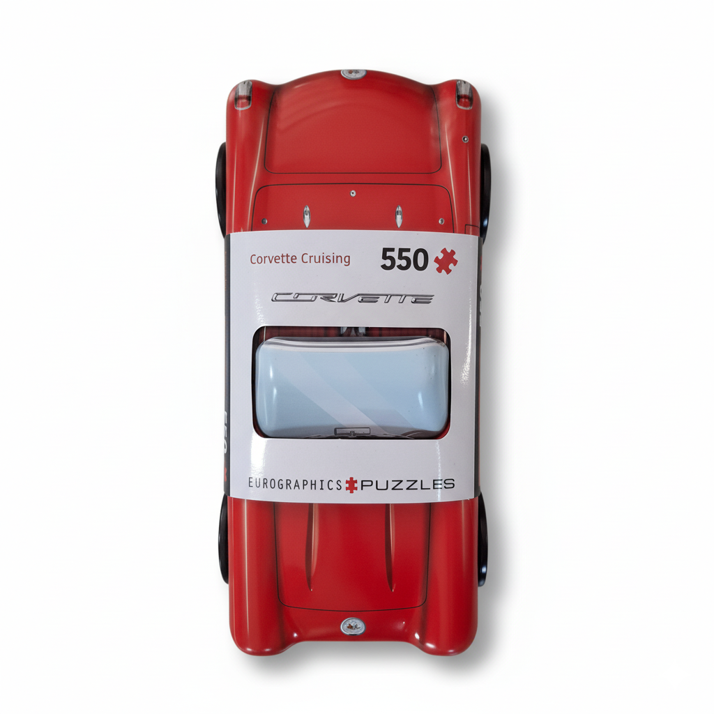 Vintage Race Car Puzzle in a Tin