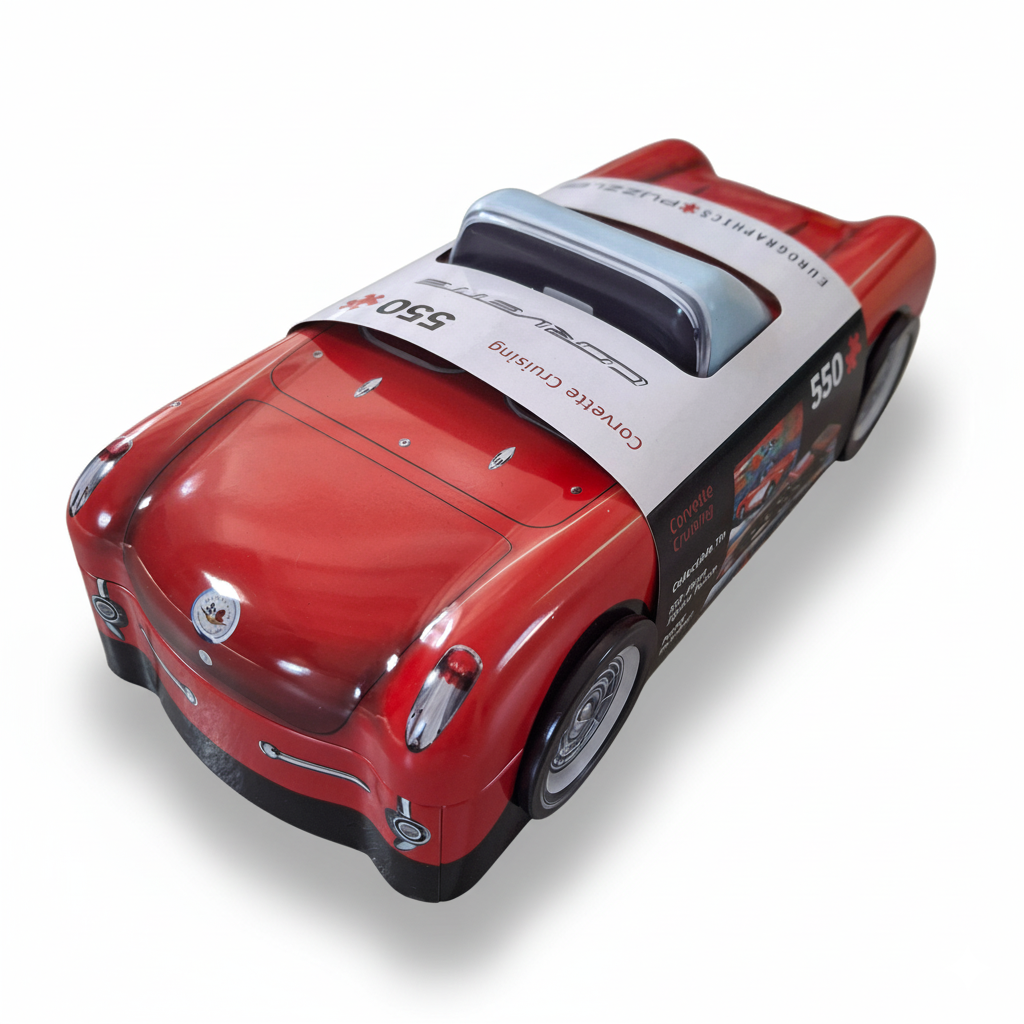 Vintage Race Car Puzzle in a Tin