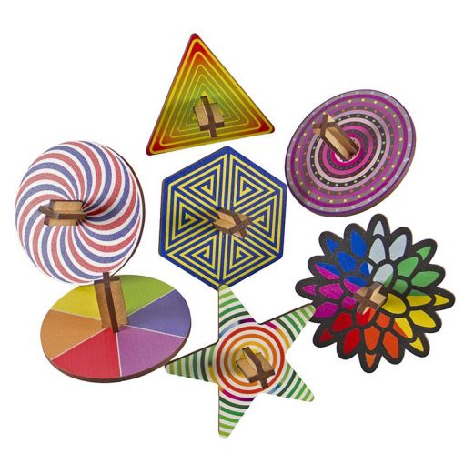 Wooden Spin Top Set